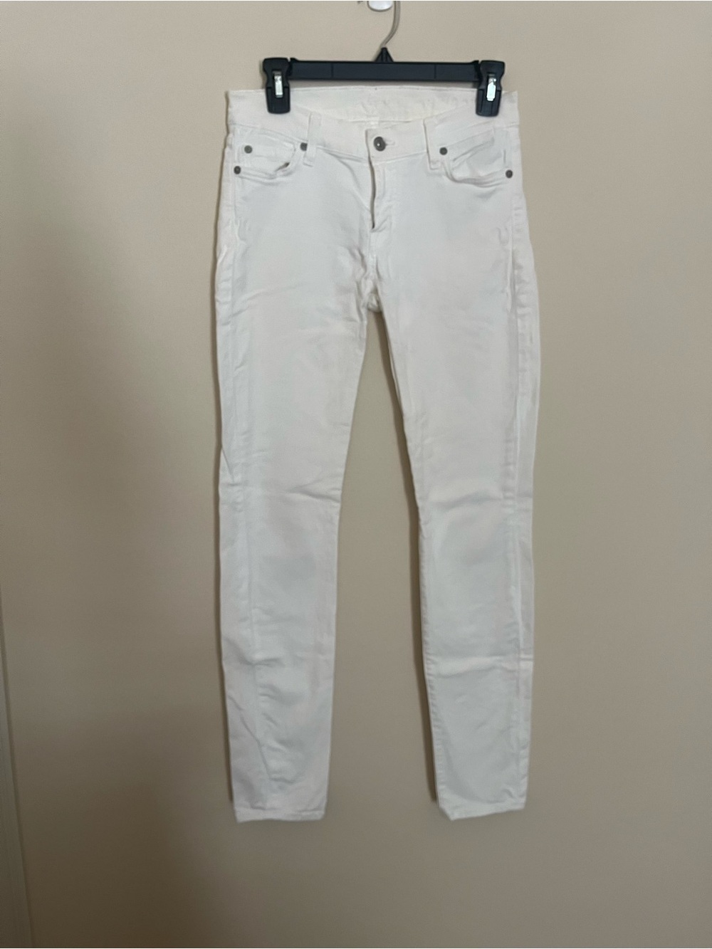 7 For All Mankind White Skinny Jeans - Slim Rise